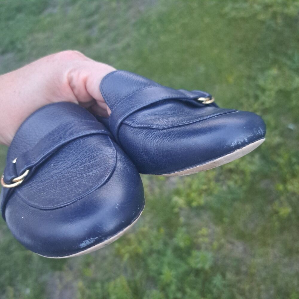 Talbots Ryan D-Ring Loafers Navy Blue Leather Womens Size 8 Casual Flats Shoes - Picture 5 of 6